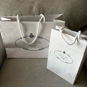 PRADA 2 White Paper Shopping Bag